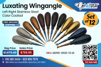 Luxating WingAngle Left Right Stainless Steel Color Coated Set Of 12