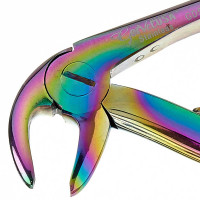 Rainbow Color Coated Dental Extracting Forceps Angled