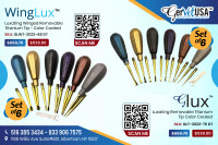 GLux Luxating Elevator Removable Titanium Tip - Color Coated, Set of 6