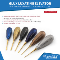 GLux Luxating Elevator Removable Titanium Tip - Color Coated