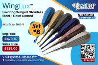 Luxating Winged Color Coated Set of 6, 1.5mm, 2mm, 3mm, 4mm, 5mm, 6mm