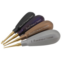 Luxating Winged WingLux Color Coated Titanium Set of 4, 1.5mm, 2mm, 3mm, 4mm