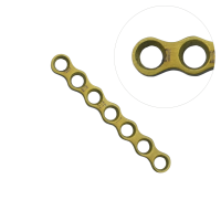 Micro Reconstruction Bone Plates 27.5mm Length 3.5mm Width 1.0mm Thickness 7 Holes - Gold