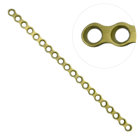 Micro Reconstruction Bone Plates 79.5mm Length 3.5mm Width 1.0mm Thickness 20 Holes - Gold