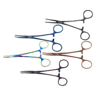 Kelly Hemostatic Forceps 5 1/2 inch Curved Color Coated