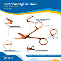 Lister Bandage Scissors 3 1/2" Color Coated