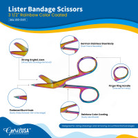 Lister Bandage Scissors 3 1/2" Color Coated