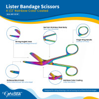 Lister Bandage Scissors 4 1/2" Color Coated