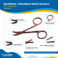 Northbent/Shortbent Stitch Scissors 3 1/2", Color Coated
