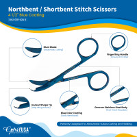 Northbent/Shortbent Stitch Scissors 4 1/2", Color Coated