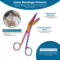 Lister Bandage Scissors Rainbow Color Coated