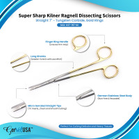 Super Sharp Ragnell (Kilner) Dissecting Scissors Straight - Tungsten Carbide