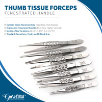 Thumb Tissue Forceps Fenestrated Handle