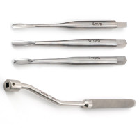Equine Offset Wolf Tooth Luxating Elevator Glux Set With Interchangeable Tips, 4mm, 6mm, 7mm