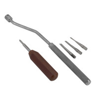 Equine Offset Wolf Tooth Luxating Elevator Glux Set With Interchangeable Tips, 4mm, 6mm, 8mm