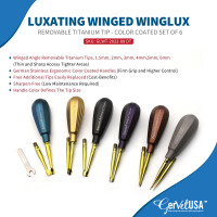 WingLux Luxating Winged Elevator Removable Titanium Tip - Color Coated